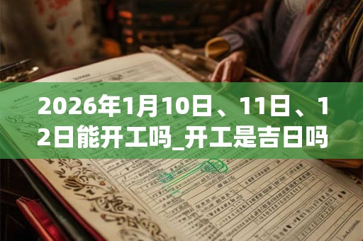 2026年1月10日、11日、12日能开工吗_开工是吉日吗