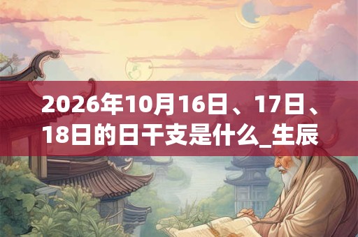 2026年10月16日、17日、18日的日干支是什么_生辰八字
