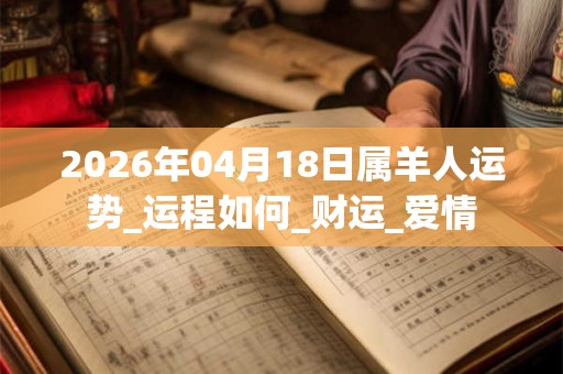 2026年04月18日属羊人运势_运程如何_财运_爱情