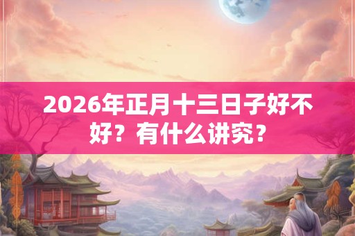 2026年正月十三日子好不好？有什么讲究？