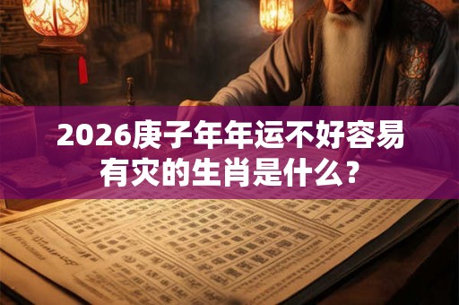 2026庚子年年运不好容易有灾的生肖是什么？