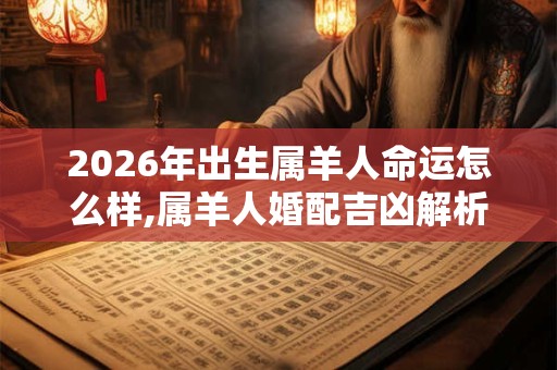 2026年出生属羊人命运怎么样,属羊人婚配吉凶解析！