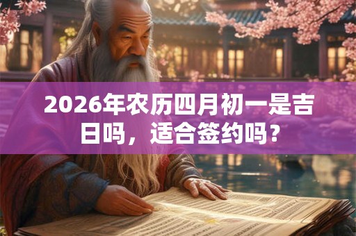 2026年农历四月初一是吉日吗,适合签约吗? 2026年农历四月初一是吉日吗,适合签约吗?