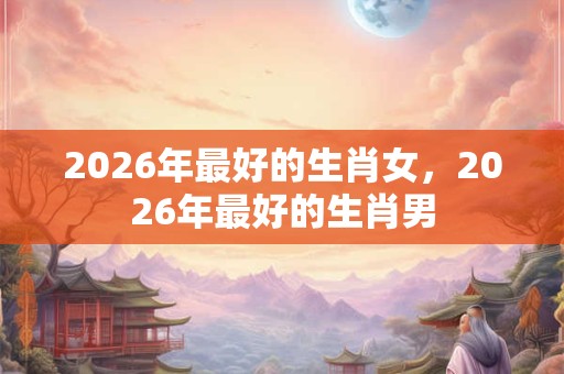 2026年最好的生肖女，2026年最好的生肖男