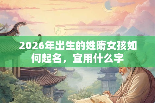 2026年出生的姓隋女孩如何起名，宜用什么字