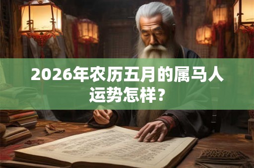 2026年农历五月的属马人运势怎样？