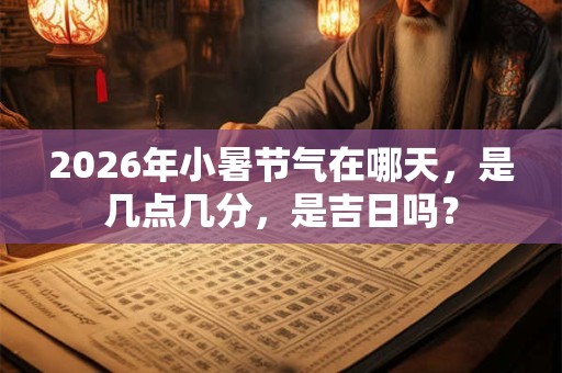 2026年小暑节气在哪天,是几点几分,是吉日吗? 2026年小暑节气在哪天,是几点几分,是吉日吗?