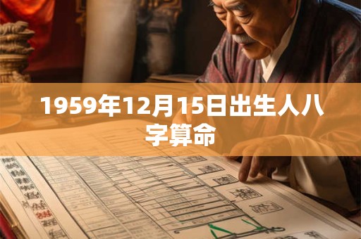 1959年12月15日出生人八字算命
