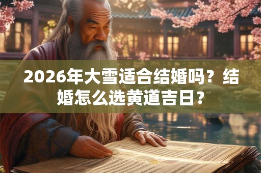 2026年大雪适合结婚吗？结婚怎么选黄道吉日？