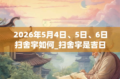 2026年5月4日、5日、6日扫舍宇如何_扫舍宇是吉日吗