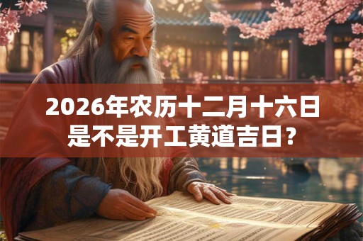 2026年农历十二月十六日是不是开工黄道吉日？