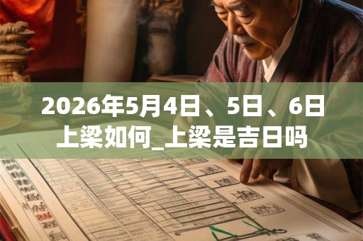 2026年5月4日、5日、6日上梁如何_上梁是吉日吗
