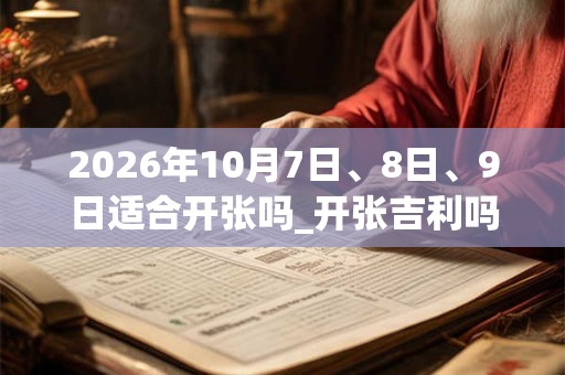 2026年10月7日、8日、9日适合开张吗_开张吉利吗