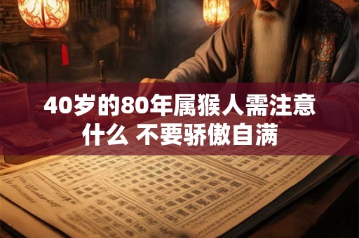 40岁的80年属猴人需注意什么 不要骄傲自满