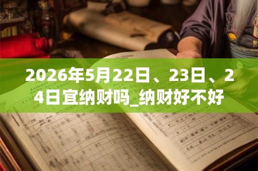 2026年5月22日、23日、24日宜纳财吗_纳财好不好 2026年5月22日、23日、24日宜纳财吗_纳财好不好