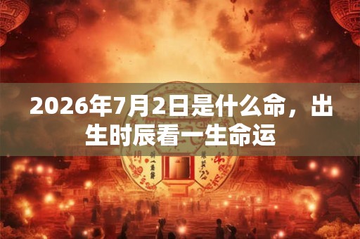 2026年7月2日是什么命，出生时辰看一生命运