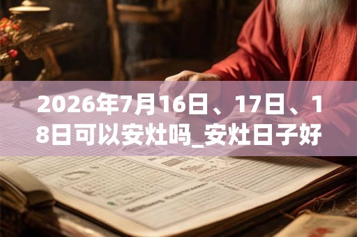 2026年7月16日、17日、18日可以安灶吗_安灶日子好吗