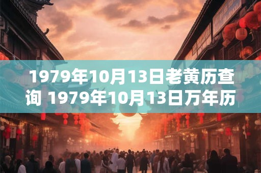 1979年10月13日老黄历查询 1979年10月13日万年历黄道吉日