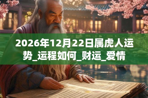 2026年12月22日属虎人运势_运程如何_财运_爱情