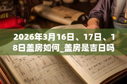 2026年3月16日、17日、18日盖房如何_盖房是吉日吗
