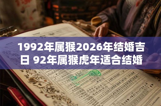 1992年属猴2026年结婚吉日 92年属猴虎年适合结婚吗