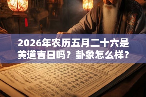 2026年农历五月二十六是黄道吉日吗?卦象怎么样? 2026年农历五月二十六是黄道吉日吗?卦象怎么样?