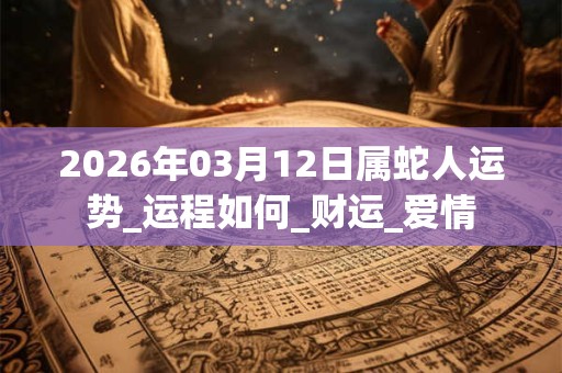 2026年03月12日属蛇人运势_运程如何_财运_爱情