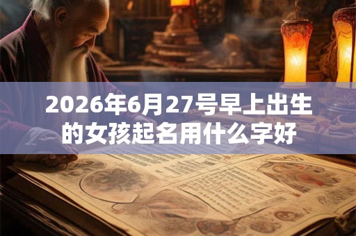 2026年6月27号早上出生的女孩起名用什么字好