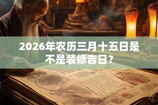 2026年农历三月十五日是不是装修吉日？
