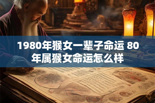 1980年猴女一辈子命运 80年属猴女命运怎么样