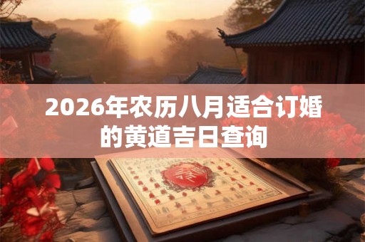 2026年农历八月适合订婚的黄道吉日查询