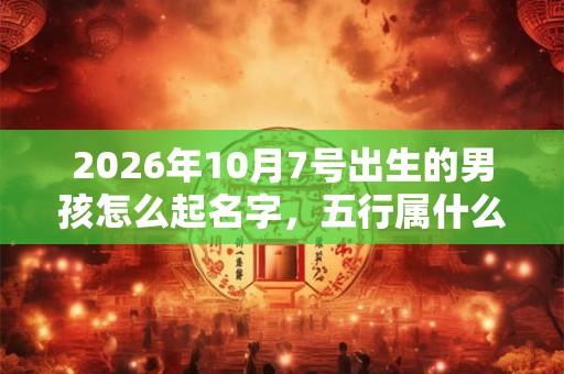 2026年10月7号出生的男孩怎么起名字,五行属什么 2026年10月7号出生的男孩怎么起名字,五行属什么