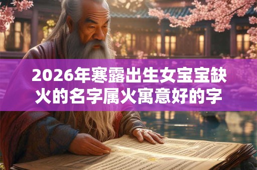 2026年寒露出生女宝宝缺火的名字属火寓意好的字