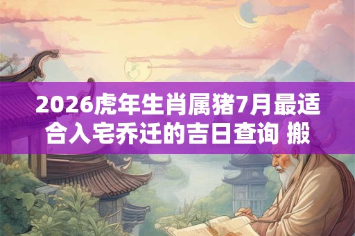 2026虎年生肖属猪7月最适合入宅乔迁的吉日查询 搬家吉日查询