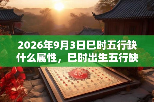 2026年9月3日巳时五行缺什么属性，巳时出生五行缺什么