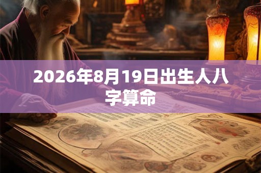 2026年8月19日出生人八字算命