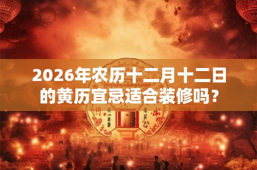 2026年农历十二月十二日的黄历宜忌适合装修吗？