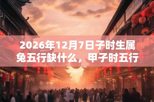 2026年12月7日子时生属兔五行缺什么，甲子时五行缺什么