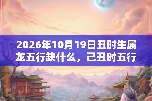 2026年10月19日丑时生属龙五行缺什么，己丑时五行缺什么