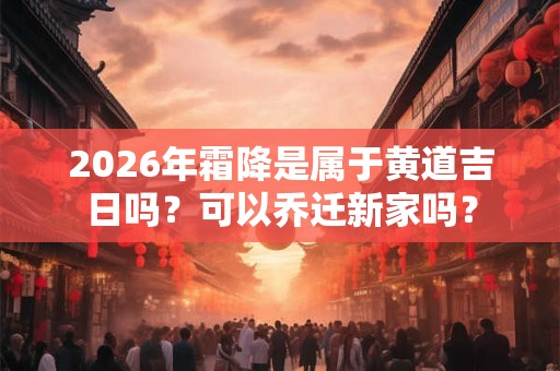 2026年霜降是属于黄道吉日吗？可以乔迁新家吗？