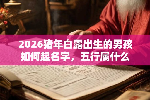 2026猪年白露出生的男孩如何起名字，五行属什么