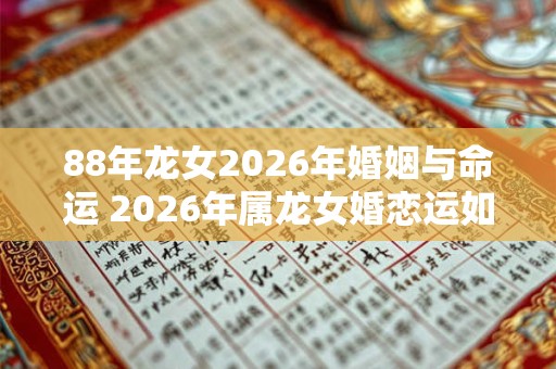 88年龙女2026年婚姻与命运 2026年属龙女婚恋运如何 88年龙女2026年婚姻与命运 2026年属龙女婚恋运如何