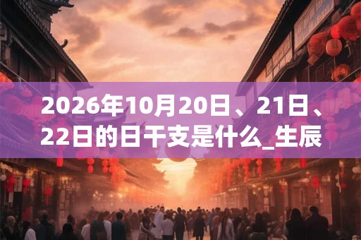 2026年10月20日、21日、22日的日干支是什么_生辰八字