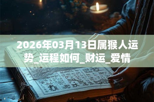 2026年03月13日属猴人运势_运程如何_财运_爱情