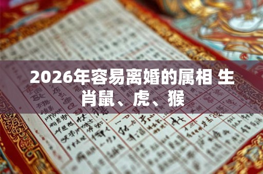 2026年容易离婚的属相 生肖鼠、虎、猴
