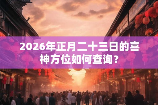 2026年正月二十三日的喜神方位如何查询？