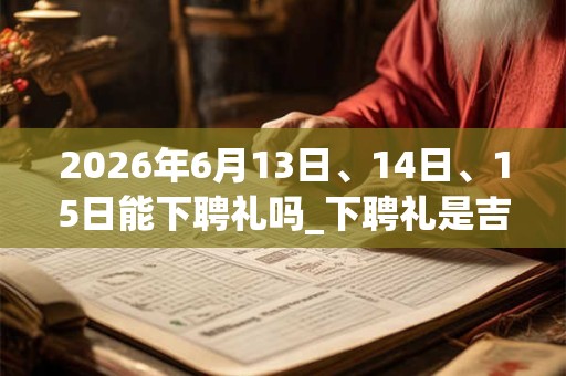 2026年6月13日、14日、15日能下聘礼吗_下聘礼是吉日吗