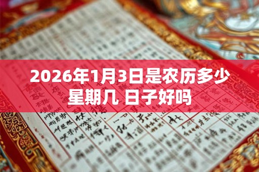 2026年1月3日是农历多少星期几 日子好吗