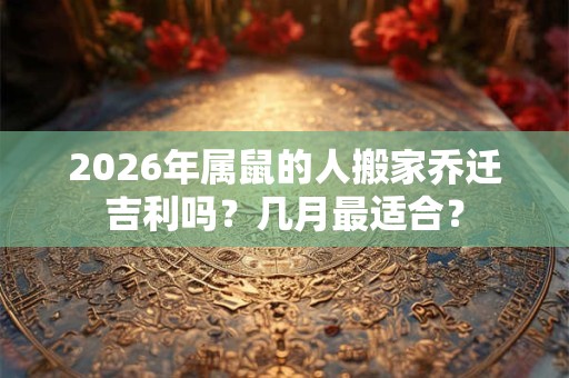 2026年属鼠的人搬家乔迁吉利吗？几月最适合？