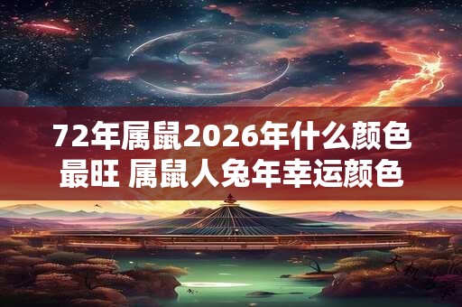 72年属鼠2026年什么颜色最旺 属鼠人兔年幸运颜色 72年属鼠2026年什么颜色最旺 属鼠人兔年幸运颜色